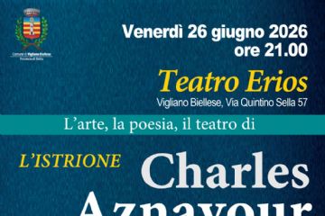 Al teatro Erios, l’arte, la poesia, il teatro di Charles Aznavour. Obiettivo: acquisto PET per l’Ospedale di Biella