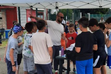 Un momento dell'organizzazione dei giochi