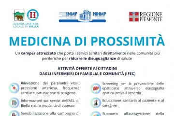Medicina di prossimità: a Vigliano Biellese il camper attrezzato nelle giornate del 20-21-22 gennaio 2026
