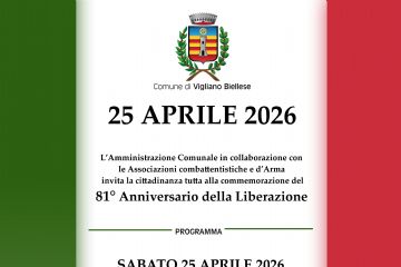 Vigliano Biellese celebra il 25 aprile, 81° anniversario della Liberazione
